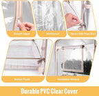 Mini Indoor Greenhouse with Grow Light,4 Tiers Plant Shelf with 1.6FT 20W Full Spectrum Grow Light with Timer for Seed Starting, Ventilation Window & Bottom Pouch, 27" L x 19" W x 63" H