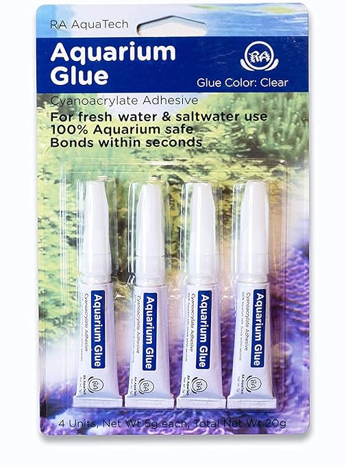 Aquarium Glue Clear for Plants Corals aquascaping Instant Aquarium Safe (4pcs Pack)