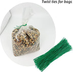 Plant Twist Ties - 8'' Plant Ties for Climbing Plants - Garden Ties Reusable Twist Ties Garden Twine for Plants Vines Cords Bags - Pack of 100, Green
