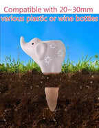 4 Pack Elephant Shape Terracotta Watering Spikes, Plant Watering Globes(Up to 7 Days of Watering), Automatic Plant Waterer for Indoor Outdoor Plants