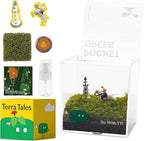 DIY Moss Terrarium Kit, 4 * 4 * 4 inch Acrylic Cube Mini Garden with Live Star Moss, Soil, Free Spirit-Craft Kit for Adults and Teens, Relaxing Desk Decor & Unique Gift for Home or Office