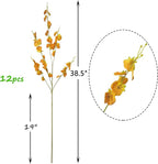 Tall Artificial Orchid Long Stem Silk Flowers 12 Pcs (Each 38.5”) for Wedding Festive Party Home Office Decoration, No Include Vase