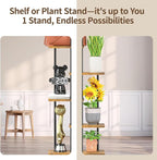 LASZOLA Black 7 Tiered Wood Plant Stand Indoor for Larger Heavy Duty Planter, Sturdy Multi Level Vertical Flowers Racks for Narrow Inside Floor, Decorate Shelving for Hold House Tree, Space Saving