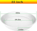 3 Pack of 22 inch Plant Saucer, 3.6" Depth Tray, Large Deep Garden Plastic Flower Planter Plant Trays for Indoors Outdoor Bath Bath (22", Creamy White)