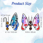 BESPORTBLE 3Pcs Butterfly Decorations for Plant Pots: Metal Stained Glass Garden Decor – Spring Outdoor Decor for Potted Plants, Aesthetic Yard & Patio Decorations Outdoor, Gift for Women