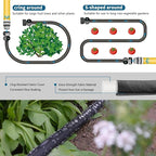 Flat Soaker Hose 50FT 2-Pack for Garden Beds, Drip Irrigation Hose for Efficient & Effective Watering of Plants – Garden Soaker Hoses with Flexible & Easy to Install (50FT 2Pack)