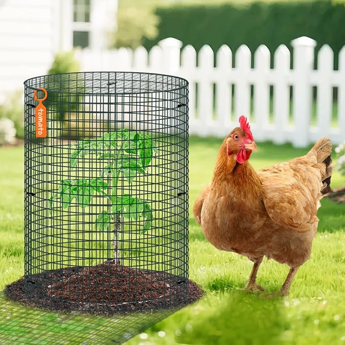 10 Pack Wire Plant Protector with Cover, 16"x12" Detachable Metal Plant Protectors Mesh, Garden Plant Protectors for Shrubs Flowers Vegetables to Keep Rabbit & Chicken Animals Out