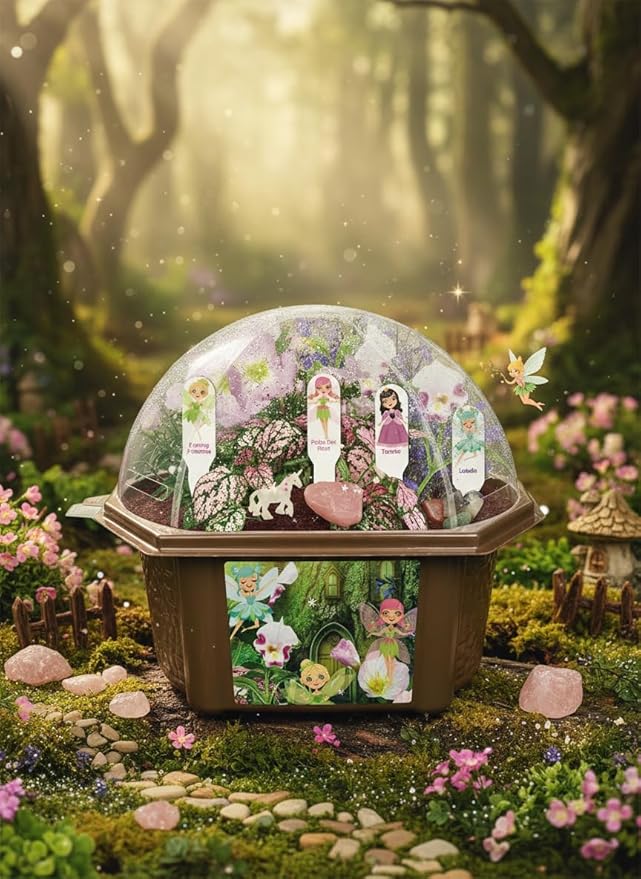 Toys by Nature Fanciful Fairy Biosphere Terrarium Starter Kit, Complete Supplies Included to Create Your Own Enchanting Garden and Indoor Plants! (Fanciful Fairy Garden)