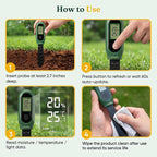 3-in-1 Soil Moisture Meter, Digital Plant Water Meter, Temperature & Sunlight Intensity Sensor, LCD Display Soil Tester for Gardening, Farming, Plant Care, Indoor & Outdoor Plants, 2 Pack