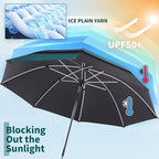 2 Pack 48.6" Double Canopy Beach Umbrella with Clamp, UPF50+ Beach Chair Umbrella with clip, 360°Adjustable Portable Outdoor(Hunter Green/Black, Not Include Chair)