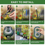 50FT Solar Automatic Drip Irrigation Kit System, Smart Self-Watering System with USB Charging for Outdoor Indoor Use, 2200mAh Automatic Watering System Supports 15 Pots for Garden, Balcony & Patio