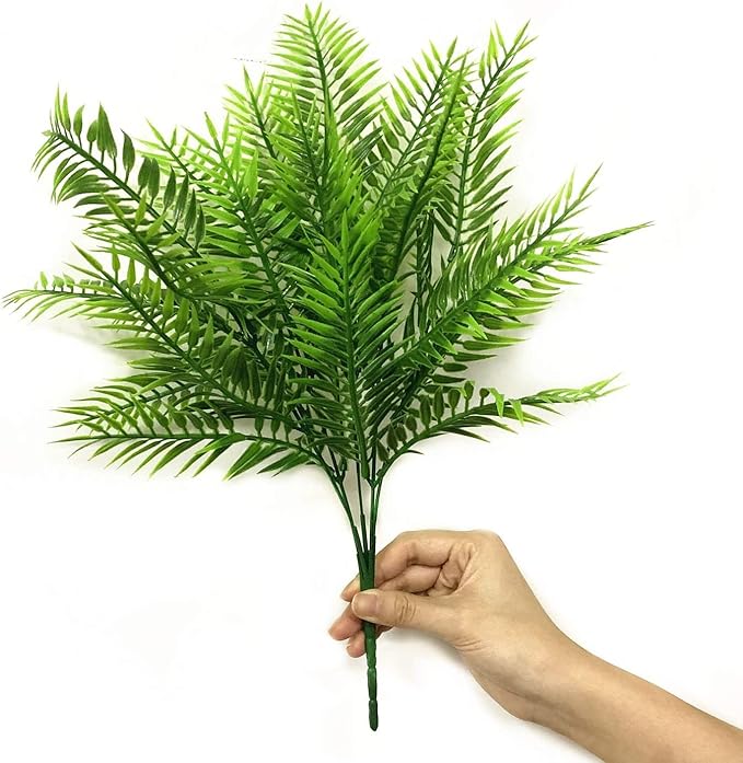 CATTREE Artificial Shrubs, Plastic Plants Bamboo Grass Fake Green Bushes Greenery Décor for Wedding Indoor Outdoor Home Garden Verandah Office Table Centerpieces Arrangements Decoration 4 Pcs