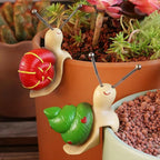 2-piece Set Snail Pot Huggers for Planters, Climbing Animal Flower Pot Hugger, Hanging Plant Decorations for Pots, Cute Plant Pot Decorations for Home Garden Patio Fence Lawn Yard (Snail)