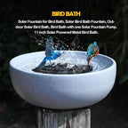 Solar Bird Bath,11.2" Solar Fountain birdbaths for Outdoors,Bird Bath Bubbler,for Garden Patio Terrace Decoration