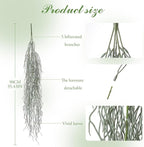 dallisten 4 Pcs Fake Hanging Plants, 36" Artificial Hanging Grass Plants Greenery Vines UV Resistant Faux Trailing Plants for Indoor Outdoor Wall Shelf Porch Boho Home Patio Decor(Dust Green)