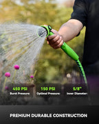 RAINPOINT Garden Hose 100FT, Up to 60% Lighter Non-Expanding Water Hose with TPE Inner Tube, Lightweight & Flexible Anti-Kink Hose, 800D Oxford Fabric, Weather-Resistant, 450PSI Burst, 3/4" Fittings