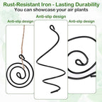 12 Set Hanging Air Plant Holder, Adjustable Air Plant Hanger with Jute Ropes Soilless Succulent Display Container Airplant Stand for Home Office Decor