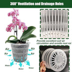 12 Pack Orchid Pot with Saucers, 4 Each of 4.5in, 5.5in and 6.3in Orchid Pots for Repotting, Clear Orchid Pots with Holes, Plastic Flower Plant Pot