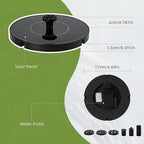 Solar Water Fountain for Bird Bath Solar Pump for Fountain New Upgraded Mini Solar Powered Fountain Pump 1.4W with 6 Nozzles Free Standing Solar Panel Kit Water Fountain for Garden Outdoor Garden