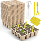 SYITCUN 320 Cells Seed Starter Tray, 20 Pack Seed Starter Kit, Peat Pots for Seedlings with 200 Plant Labels, 2 Seed Planting Tool and 1 Spray Bottle
