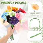 uxcell 8Pcs 11inch Artificial Anthurium Lily Flowers, Permanent Flower Bouquet for Home Arrangements Wedding Festival Decoration Crafts Store Decor Accessories, Light Orange