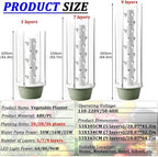 Hydroponics Tower Indoor Growing System Vertical Garden Planter Indoor Smart Garden Kit with Pump and Movable Water Tank,for Herbs, Fruits and Vegetables 7Layer-NoLight