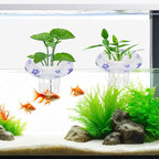 4 PCS Floating Aquarium Plant Holder, Plastic Fish Tank Basket with Floating Rings, Aquatic Pot for Fish Tank Aquaponic Plant Cultivation and Aquascape Decorations