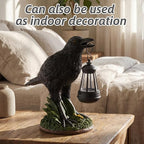 Rempry Solar Garden Crow Statue Decor, Gothic Crow Light for Yard Lawn Patio Outdoor, Unique Birthday Housewarming Halloween Gifts for Mom Family, Friend