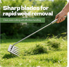 Weed Puller Tool, 2026 Portable Manual Weeding Tools Gardening, 5 Teeth Head Stainless Steel Hand Garden Weeding Rake, Weed Remover Tool for Gardening Backyard Yard Farm Planting Weeding