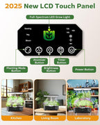 Misting Hydroponic Growing System Kit 15-Pods Indoor Smart Herb Garden Planter with LCD Touch Panel 6L Large Tank for Herb/Vegetables/Flowers/Fruits,Gardening Gifts for Women Men Beginners-Black
