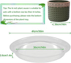 8 Pack 16 Inch Round Plant Saucers for Less 14 Inch Pot Indoors Outdoors Plant Trays for Pots Planter Saucer Plastic Drip Tray Planter Water Tray (Clear, 16"(8pcs))