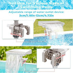 Hanaoyo LED Pool Fountain Waterfall for Above Ground Pools, 7 Different Lighting Colors, Smooth Flowing Pool Waterfall Relaxing Cascade for Outdoor Decor, Adjustable Width Fits Various Frames