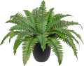 Hollyone 17.7" Fake Fern Potted Plant Small Artificial Boston Ferns in Pot 25 Leaves for Outdoors & Indoor Faux Fern Bush Plant for Patio Garden Farmhouse Windowsill Office Living Room Home Decor