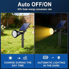 WELALO Solar Spot Lights Outdoor Waterproof IP65, 10 Pack 4 Lighting Modes Solar Powered Landscape Spotlights with Auto On/Off, Solar Garden Christmas Yard Pathway Wall Lights for Outside, Warm White