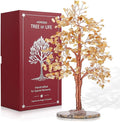 Hopeseed Citrine Chakra Crystal Tree of Life Handmade Bonsai Healing Crystals Tree for Home, Desk, Living Room, Office Decor for Positive Energy, Money, Good Luck Birthday Gift for Women, Mom, Men