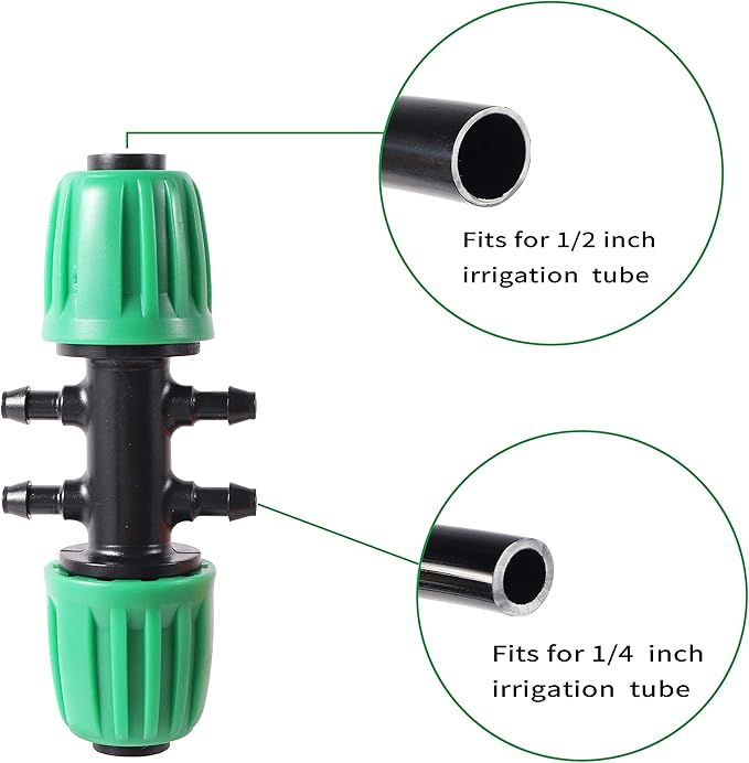 52 FT 1/2”PVC Garden Irrigation Tubing Hose（OD:16mm,ID:12mm),1/2 inch Drip Irrigation Tubing Main Line Hose Tube with Drip Irrigation Fitting Connector for Garden Watering Drip Irrigation System
