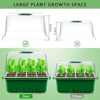 YAUNGEL Seed Starter Tray, 10 Pack 120 Cells Thicken Seed Starter Kit with Heightened Lids Humidity Dome Seedling Starter Trays for Indoor Gardening Plant, Green