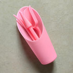 PENCK Soil Scoop for Indoor Plants - Plastic Mini Garden Plant Care Shovel Hand Tools Transplanting Succulent Cultivation Digging Scoops Kits, Pink