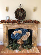 ZYTUYO 5 Pcs Dark Blue Silk Hydrangeas Artificial Flower Boho Dried Touch 20'' Faux Hydrangeas for Fall Indoor Home Decor Kitchen Living Room Outdoor Porch Wedding Flower Arrangement