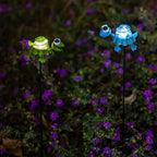 Turtle Solar Garden Lights, 25" H Waterproof Decorative Solar Stake Light, 2 Pcs Outdoor Statues Figurine Lights for Spring Garden Lawn Patio Yard Decoration