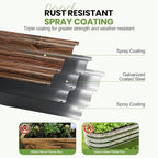 G GOOD GAIN Raised Garden Beds - 8x2x1ft Galvanized Planter Boxes Kit with Protective Tape & Gloves & Tools | Oval Metal Outdoor Raised Bed for Gardening Vegetables, Fruits, Flowers, Herbs, Grain