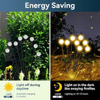 Solar Garden Lights Outdoor Waterproof, 4 Pack 32 LED Swaying Firefly Lights Outdoor Decor Light for Pathway Party Christmas Decoration, Unique Gifts for Women, Warm White