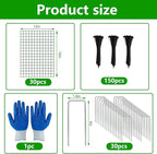10 Pack Plant Protectors from Animals, 12''x16'' Metal Plant Cages for Outdoor Plants, Garden Plant Protector with Stakes & Zip Ties, Keep Rabbits Squirrels Out, Plant Cage for Flowers Vegetables