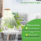 yadoker Halo Plant Grow Light,LED Growing Light with Base,Full Spectrum for Indoor Plants,Height Adjustable, Automatic Timer, 5V Low Safe Voltage,Idea for Small Plants(3 Pack)