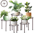 Amaoot 5 Pack Metal Plant Stand, Anti-Rust Iron Plant Stands for Indoor and Outdoor, Heavy Duty Flower Pot Stands for Multiple Plant, Black Potted Plant Holder for Garden Home (5 Pack Brown)