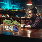 Plant Terrarium Propagation Stations Hydroponics Halloween Skull Planter Vase Skulls Decor with Wooden Stand Gift for Father