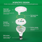 SANSI Grow Lights for Indoor Plants, Full Spectrum 15W Grow Light Bulbs (200 Watt Equivalent) with Optical Lens for High PPFD, 4000K Natural Daylight LED Plant Lights for Indoor Growing Seed Starting
