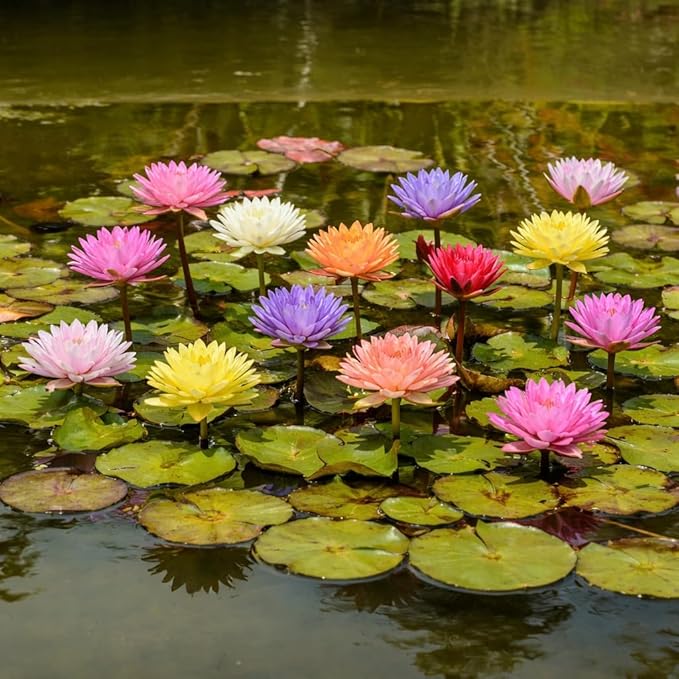 35 PCS Bowl Lotus Seeds for Planting – Mixed Color Bonsai Lotus Flower Seeds, Ornamental Aquatic Plants for Indoor Water Bowls, Outdoor Ponds & Gardens