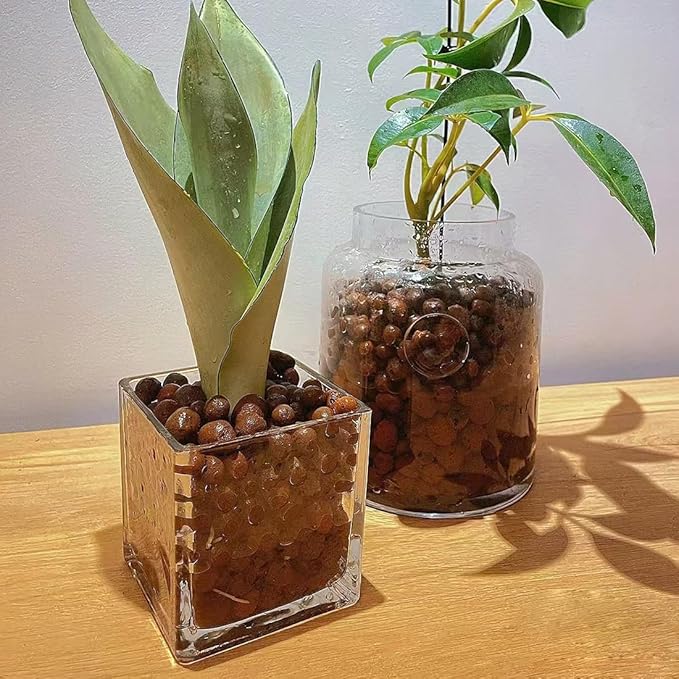 YISZM Clay Pebbles for Plants, 8mm-12mm Expanded LECA Balls Plant Garden Soil, Hydroponic, Aquaponics, Natural Leca Balls for Soil Root Development, Orchid Potting Mix, 5lb