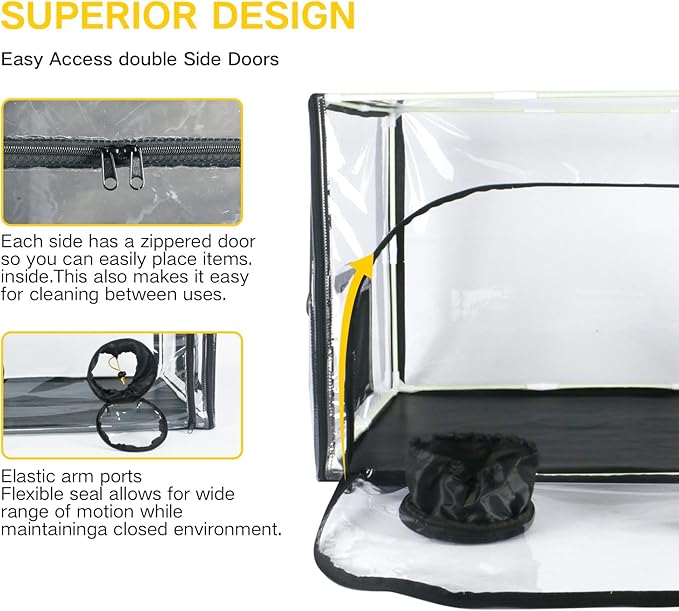 ACover Large Still Air Box Mushroom, Mushroom Grow Bag Kit Mycology Fume Hood Propagation Stations Grow Kit Monotub Kit Mushroom Planting Bag Tent for Spores Horticulture Supplies,31.5x 20.5x 20.5inch